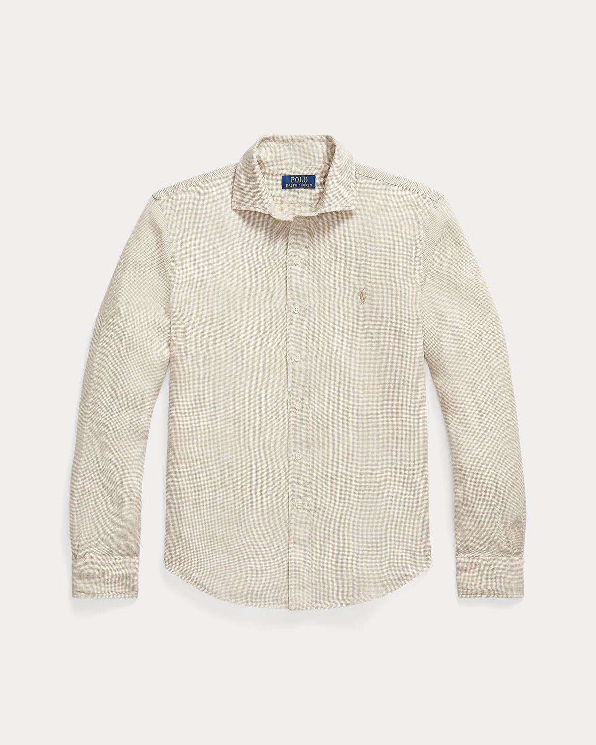 OG Custom Fit Houndstooth Linen Shirt - Polo Ralph Lauren